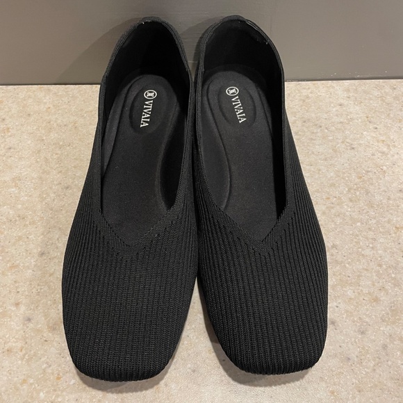 VIVAIA Margot Square Toe V Cut Flats (Margot 2.0) Knit Comfort Ballet US11/EU43 - Picture 3 of 12
